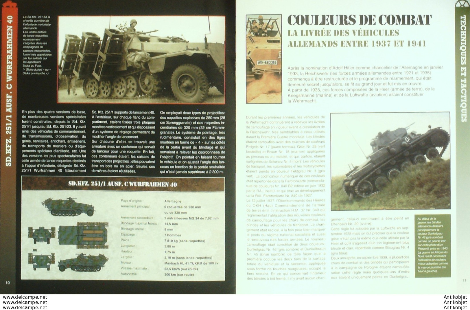 Véhicules militaires SD KFZ 251/1 AUSF WURFRAHMEN 40 édition Hachette