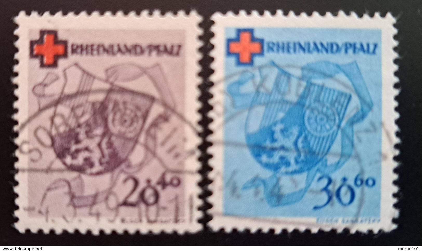 Rheinland Pfalz, Mi 43A, 44A Gestempelt Geprüft Schlegel - Rheinland-Pfalz