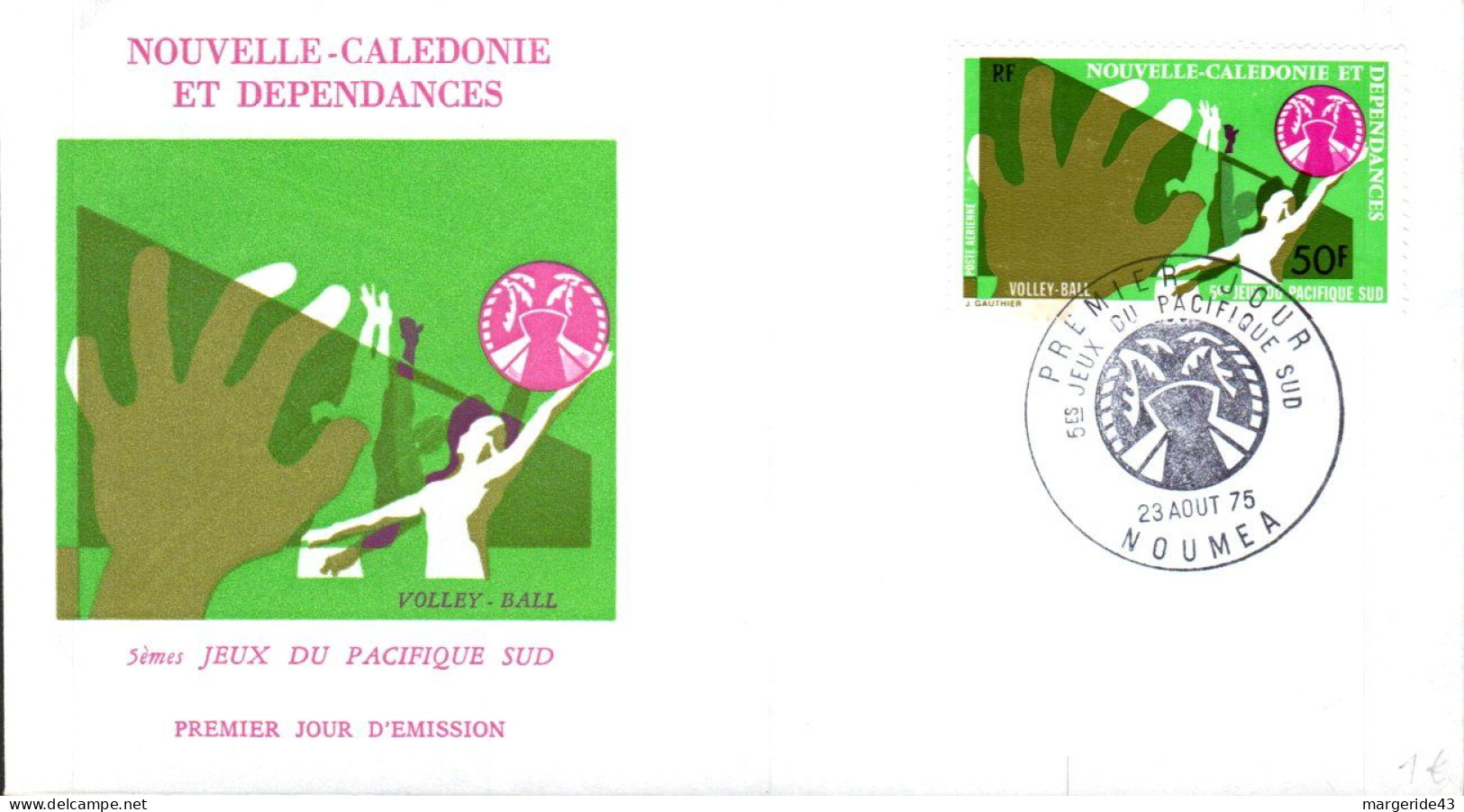 NOUVELLE CALEDONIE FDC 1975 JEUX DU PACIFIQUE SUD - FDC