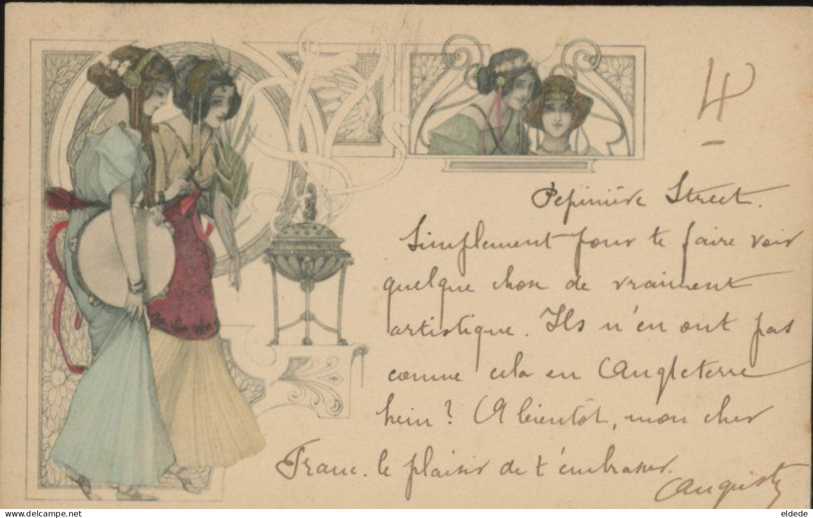 Art Nouveau Kirchner  Femmes Encens Envoi Elichagaray Hebron Brondesbury 1900 - Kirchner, Raphael