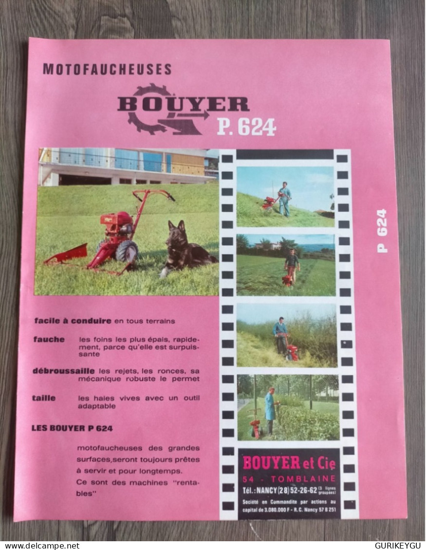 Prospectus Brochure Flyer JONKIE BOUYER Moto Faucheuses P 624 Moteur BERNARD  Tondeuse NEUF - Autres & Non Classés