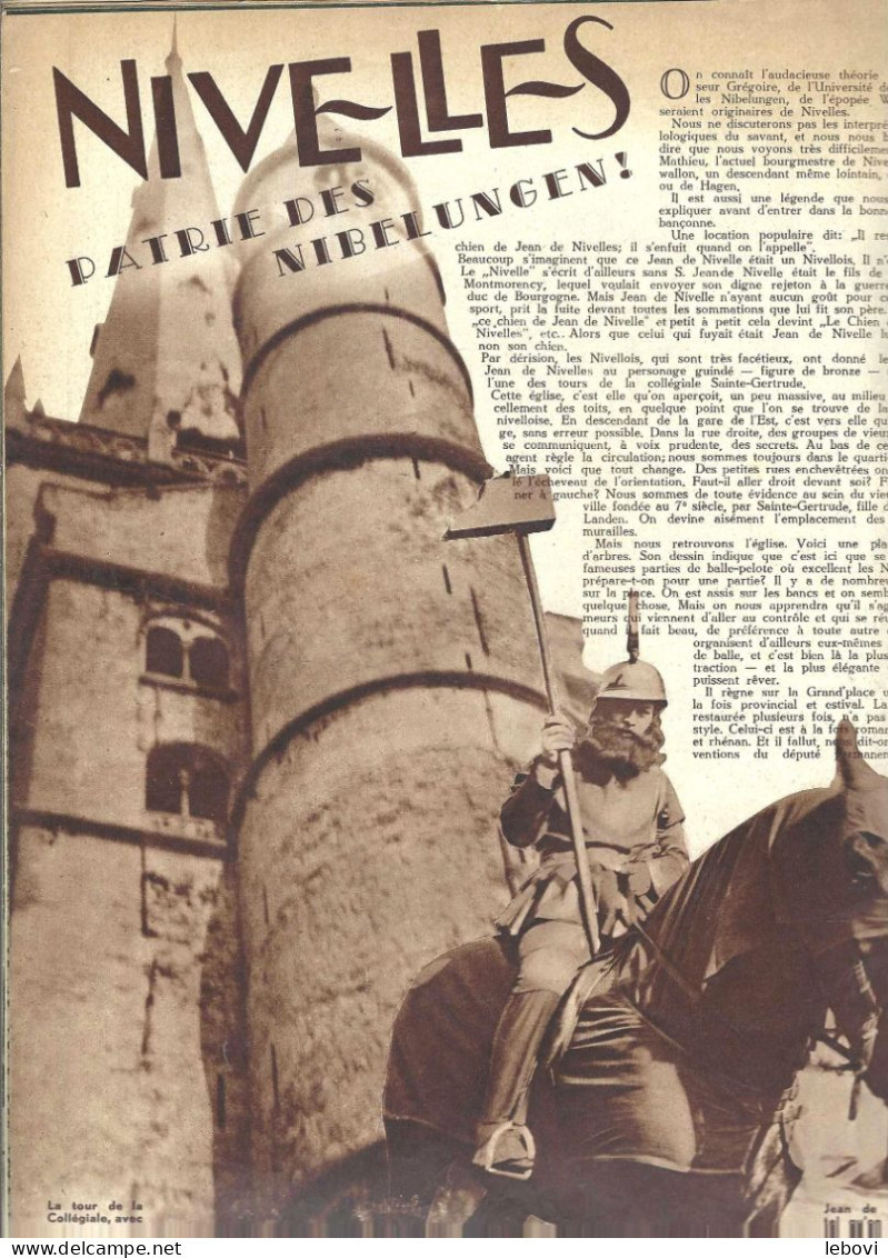 « NIVELLES Patrie Des Nibellungen !» Article De 2 Pages (7 Photos) Dans « A-Z » Hebdomadaire Illustrée N° 19 (29/07/1934 - Belgio
