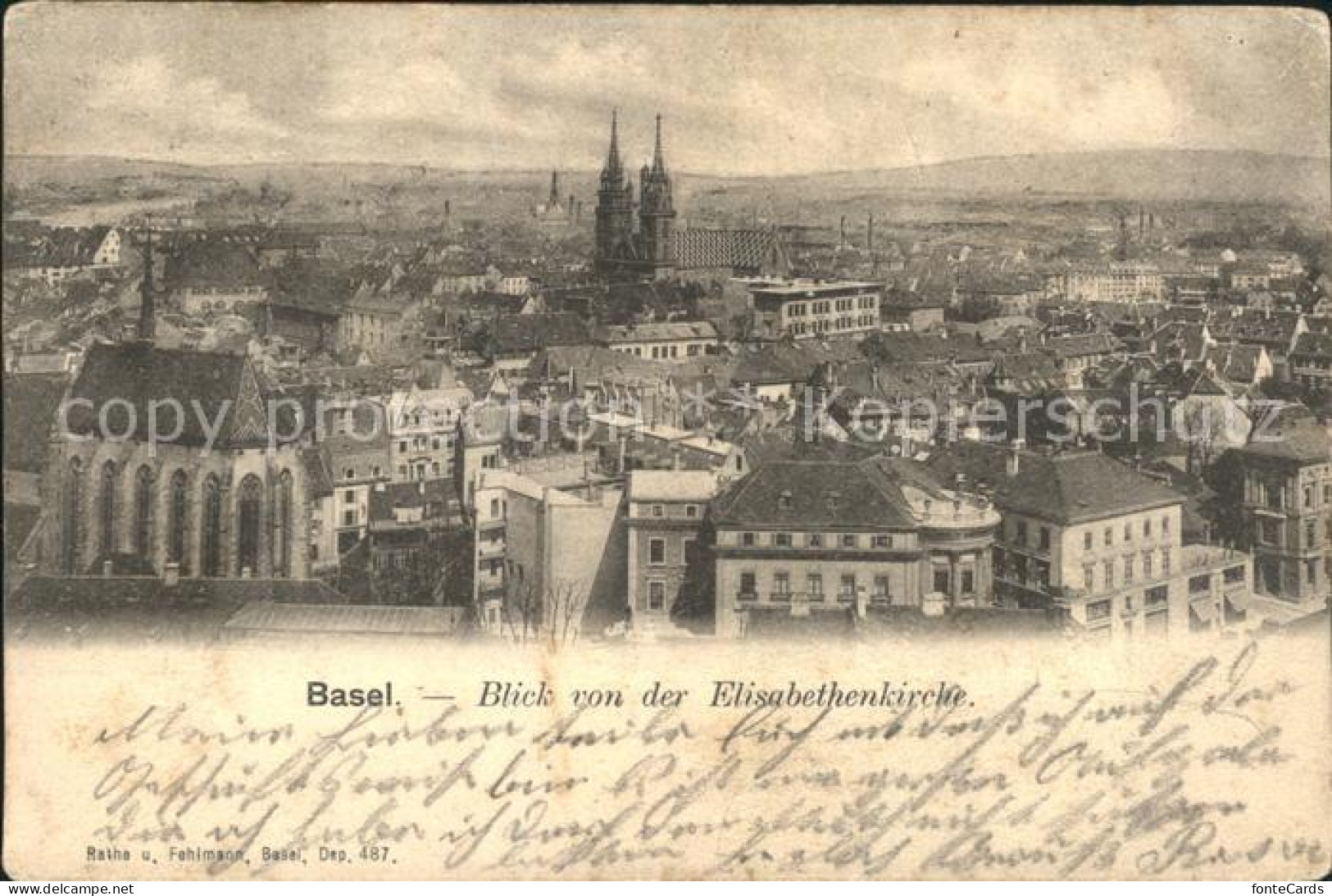 12038720 Basel BS Blick Von Der Elisabethenkirche Basel BS - Other & Unclassified