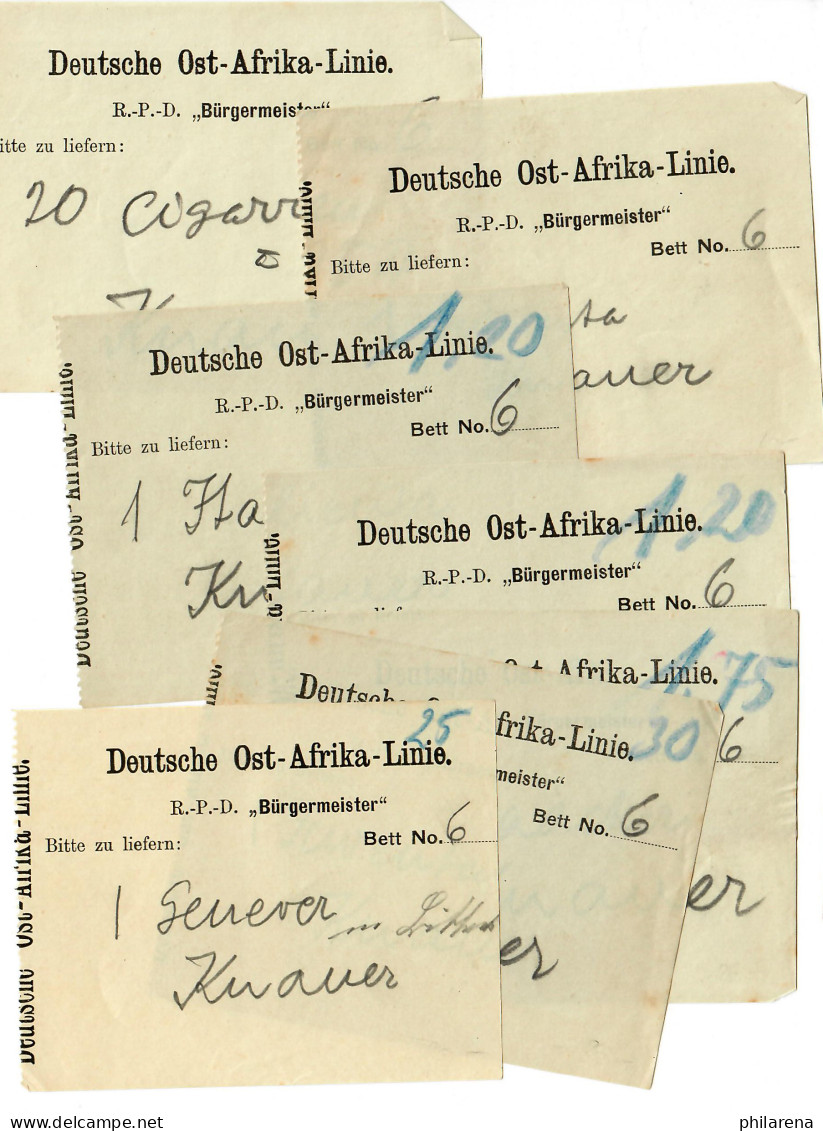 Deutsche Ost-Afrika Linie, 7x Bestellungen: R.-P.-D. Bürgermeister - German East Africa