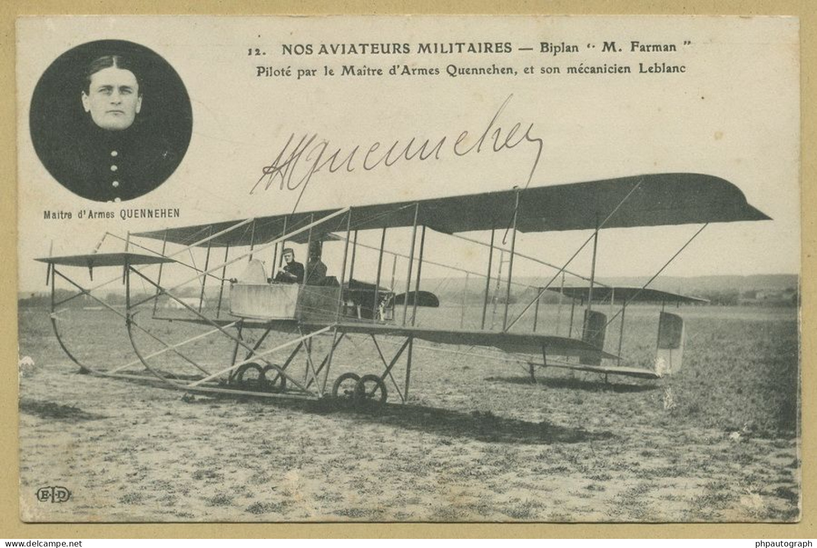André Quennehen (1882-1916) - Aviateur Français - Rare Photo-carte Signée - 1912 - Aviateurs & Astronautes