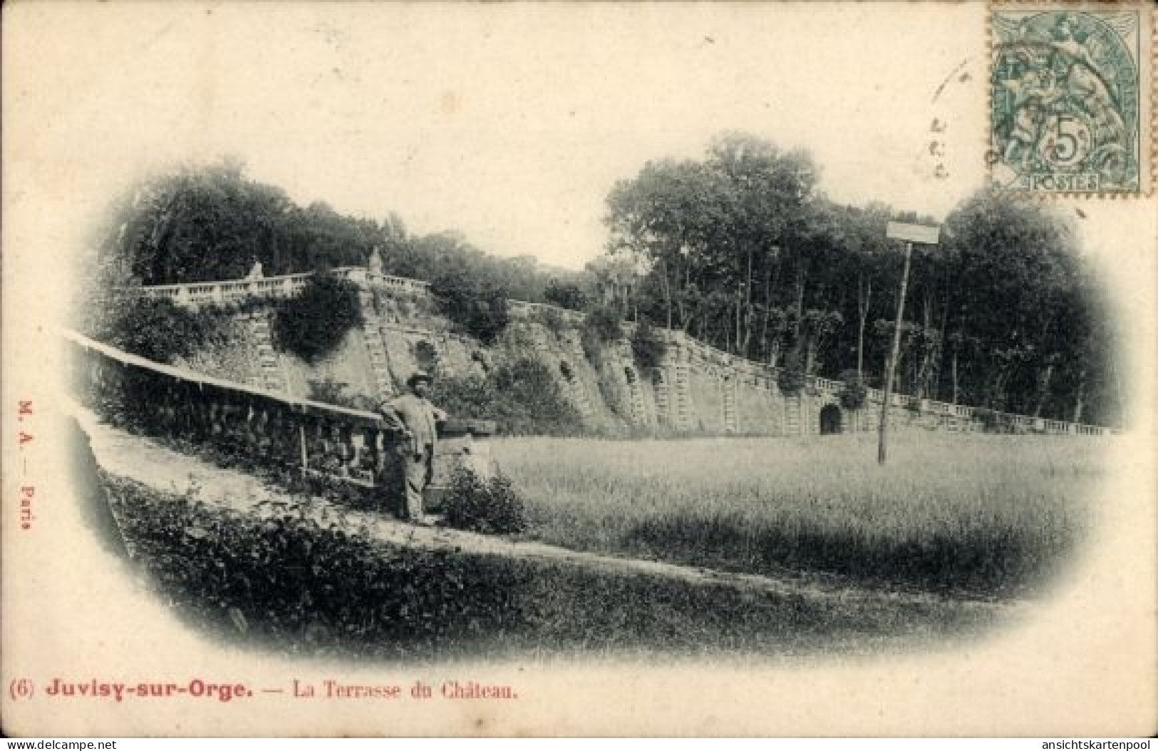 CPA Juvisy Sur Orge Essonne, La Terrasse Du Chateau - Other & Unclassified