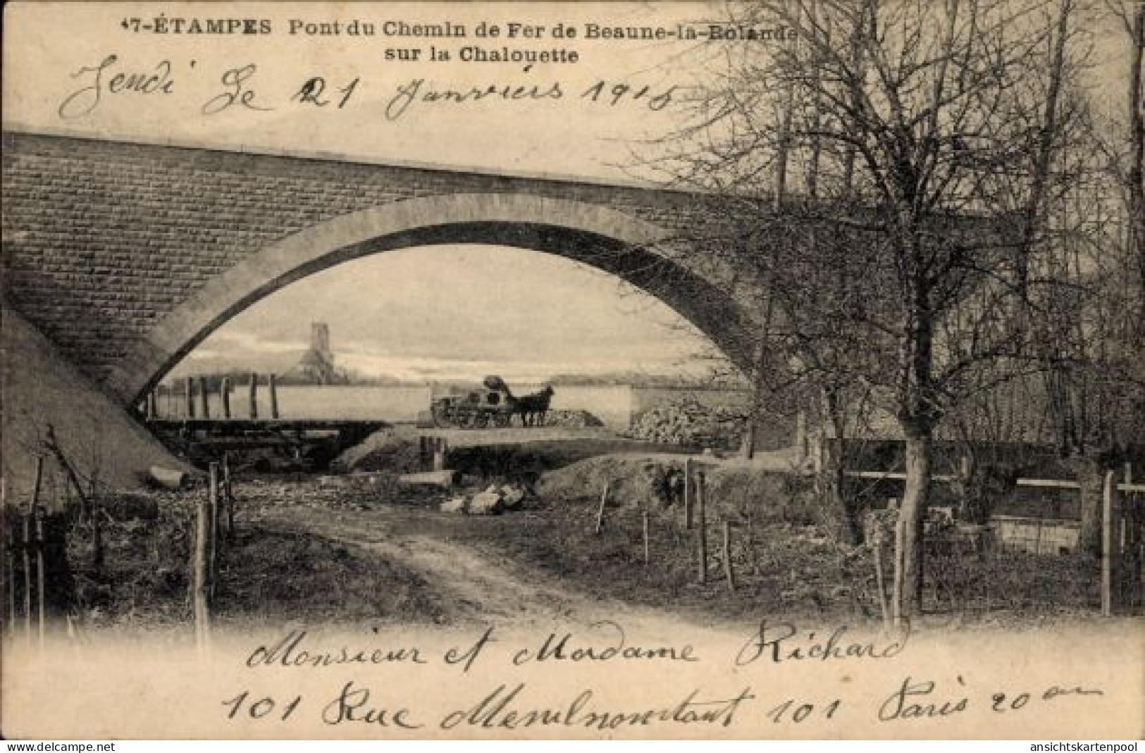 CPA Étampes Essonne, Pont Du Chemin De Fer Beaune-la-Bolande Sur La Charloutte - Sonstige & Ohne Zuordnung