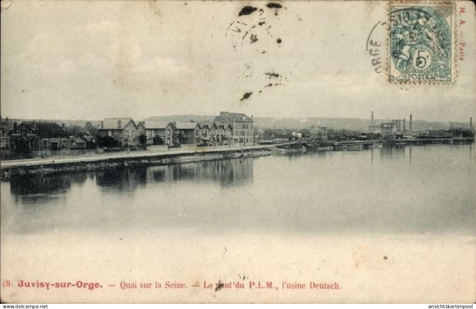 CPA Juvisy Sur Orge Essonne, La Seine, Le Pont Du P.L.M., L'usine Deutsch - Autres & Non Classés