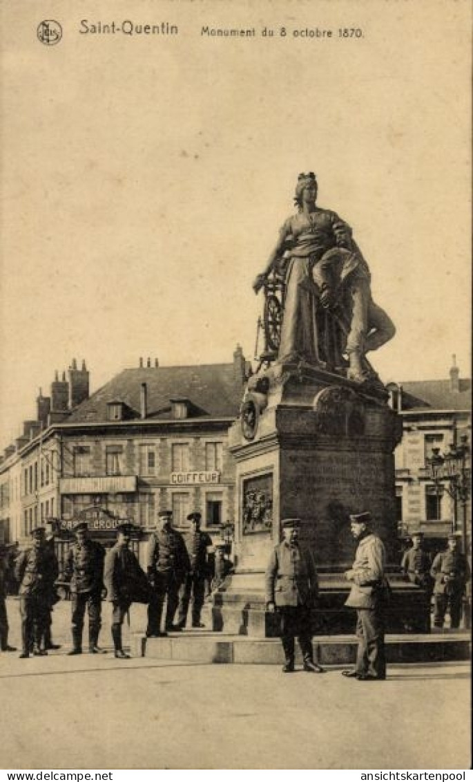 CPA Saint-Quentin Aisne, Monument Du 8 Octobre 1870 - Sonstige & Ohne Zuordnung