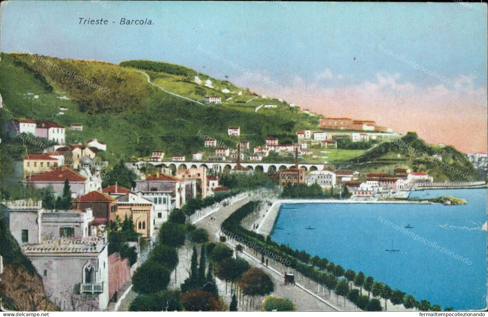 Bu633 Cartolina Trieste Citta' Barcola 1929   Friuli - Trieste (Triest)
