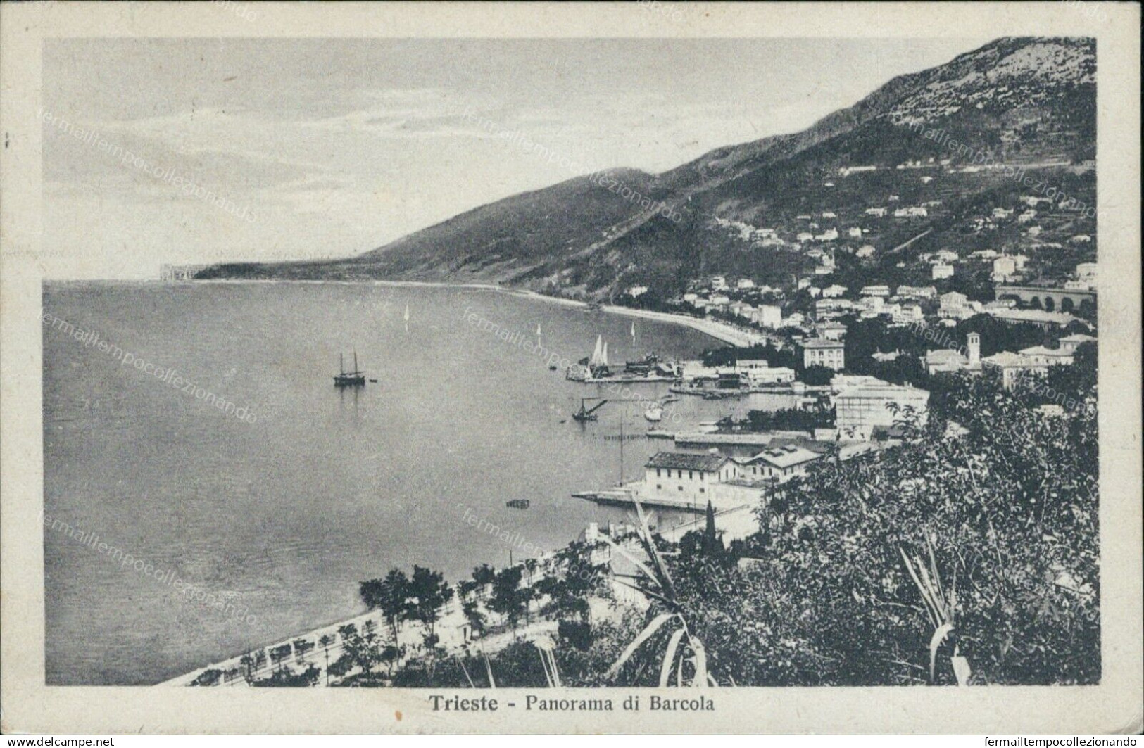 Bu636 Cartolina Trieste Citta' Barcola 1929  Friuli - Trieste (Triest)