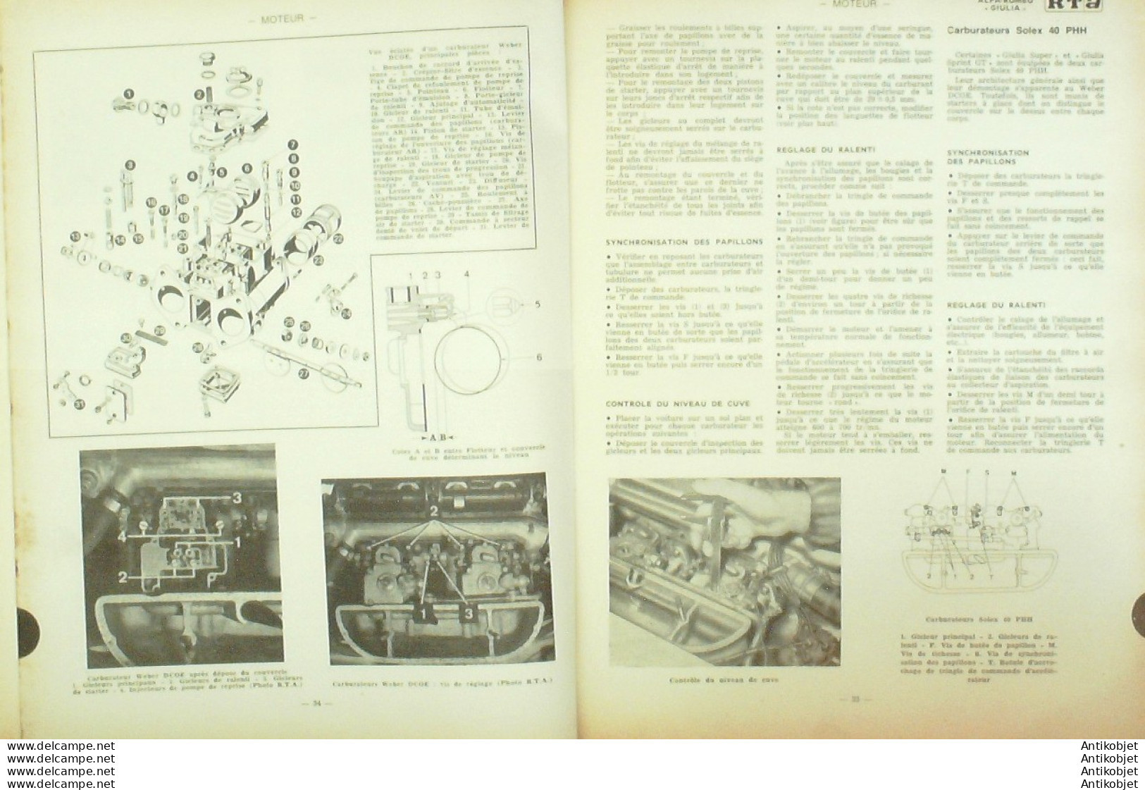 Revue Technique Automobile Alfa Roméo Giulia Renault 8 1964-1967   N°252 - Auto/Motorrad