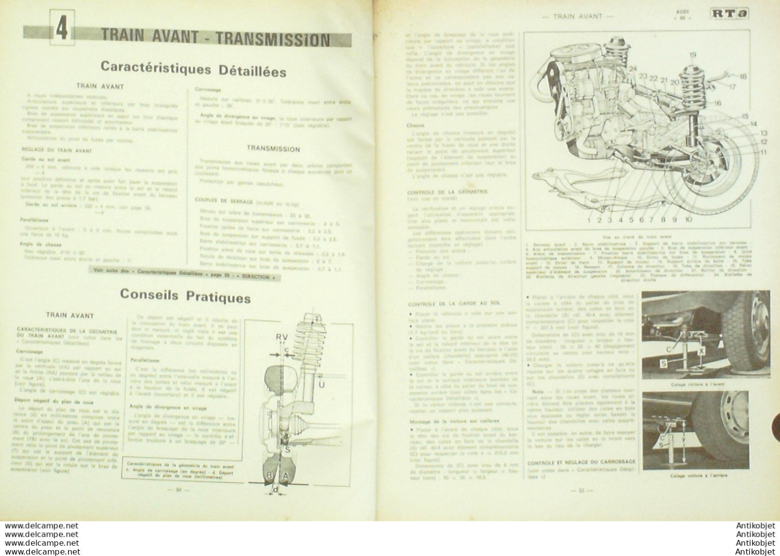 Revue Technique Automobile Audi 80 Tous Types   N°335 - Auto/Motorrad