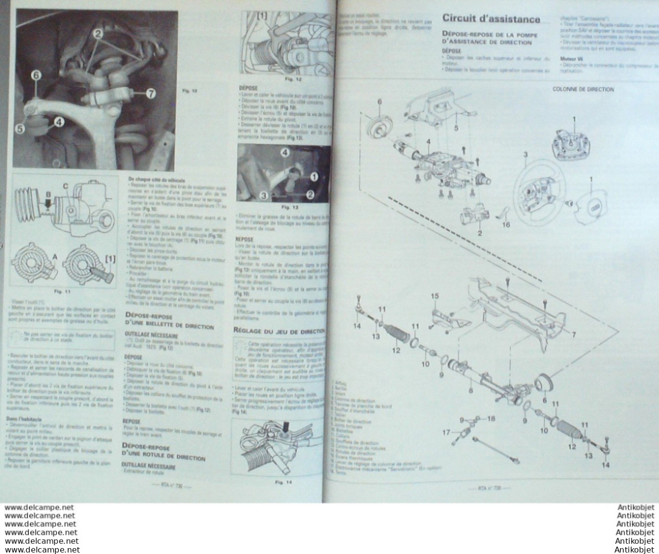 Revue Technique Automobile Audi A4 II D 01/2001 à 09/2004 Phase 1   N°B730  - Auto/Moto