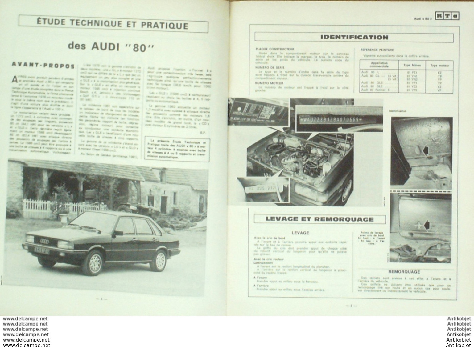 Revue Technique Automobile Audo 80 GL Peugeot 504 Toyota Land Cruiser   N°417 - Auto/Moto