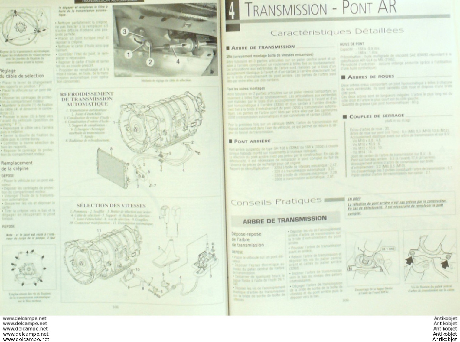 Revue Technique Automobile Bmw 320D & 330 D 04/1998 à 10/2001  étude Tech.Automobile N°645  - Auto/Moto