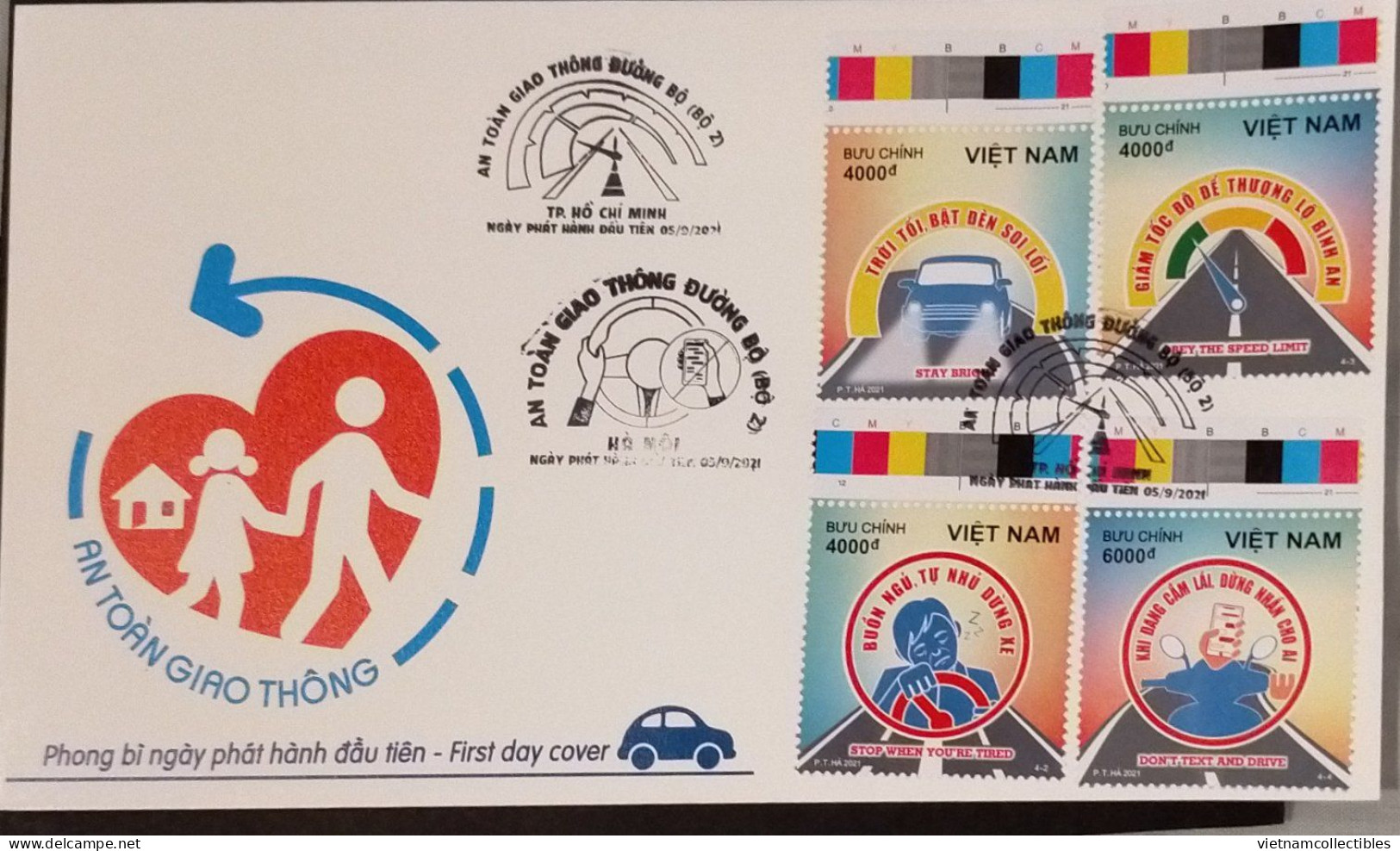FDC Vietnam Viet Nam Wit Perf Stamps 2021 : Traffic Safety / Health Care / Motorbike / Car (Ms1147) - Viêt-Nam