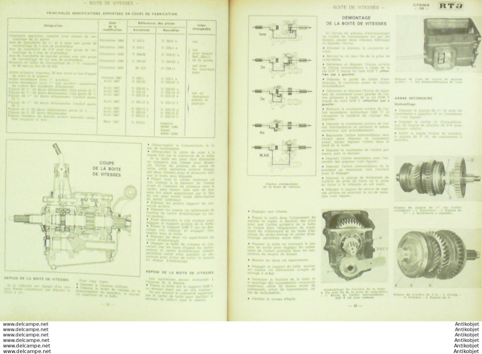 Revue Technique Automobile Citroen 350 370 450 Dyane 6   N°266 - Auto/Moto