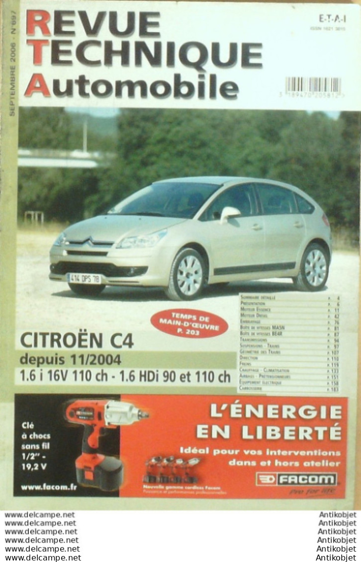 Revue Technique Automobile Citroen C4 11/2004   N°697 - Auto/Moto