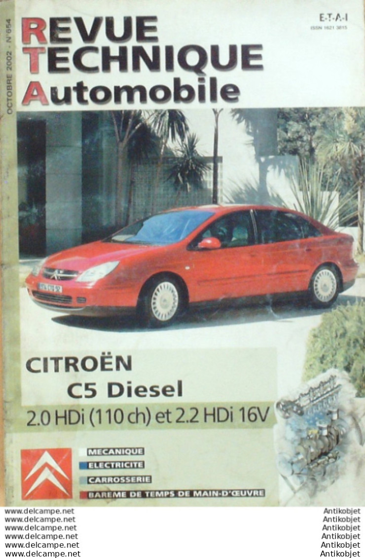 Revue Technique Automobile Citroen C5 Diesel   N°654 - Auto/Motor