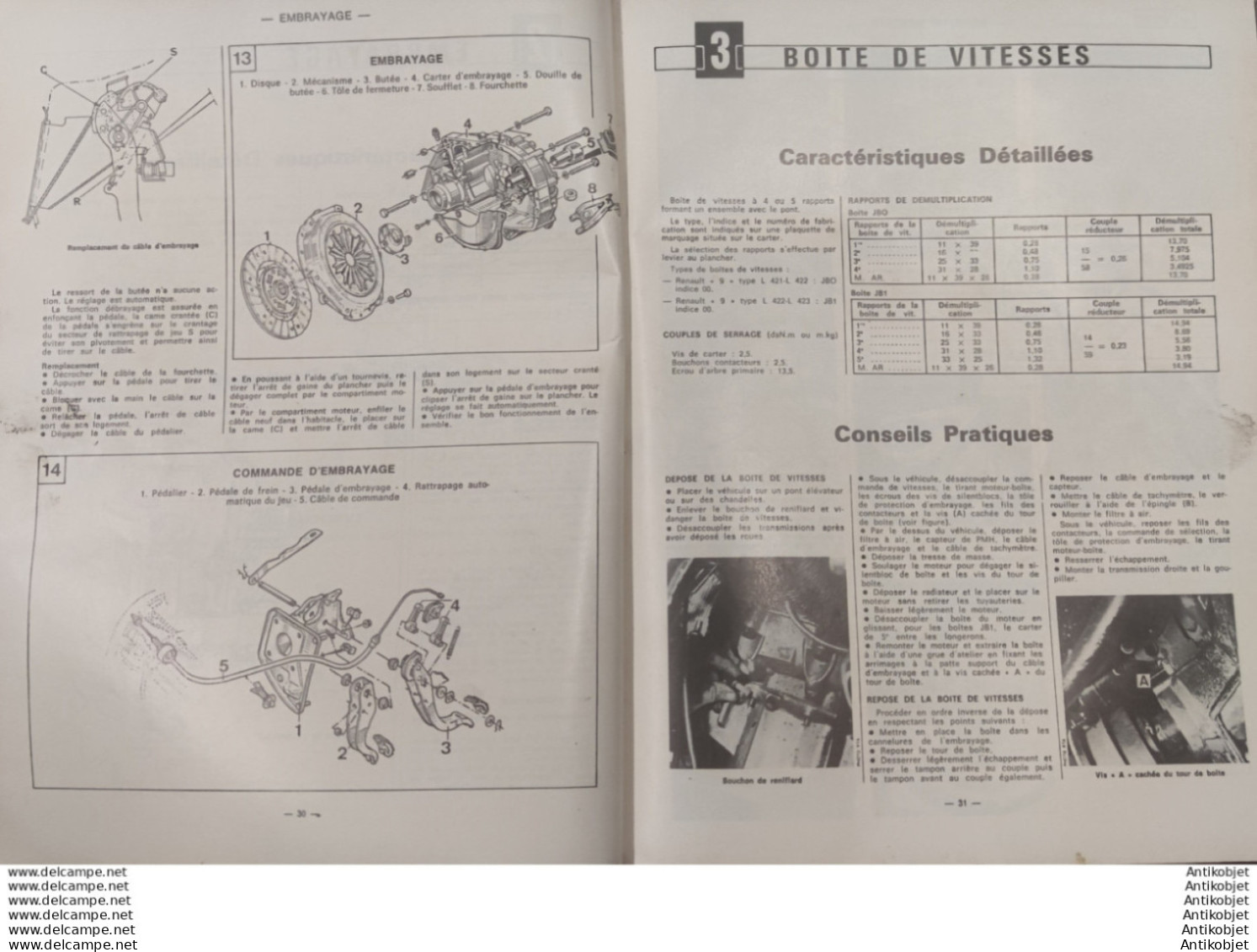 Revue Technique Automobile Citroen Visa II Renault 9   N°423 - Auto/Motor