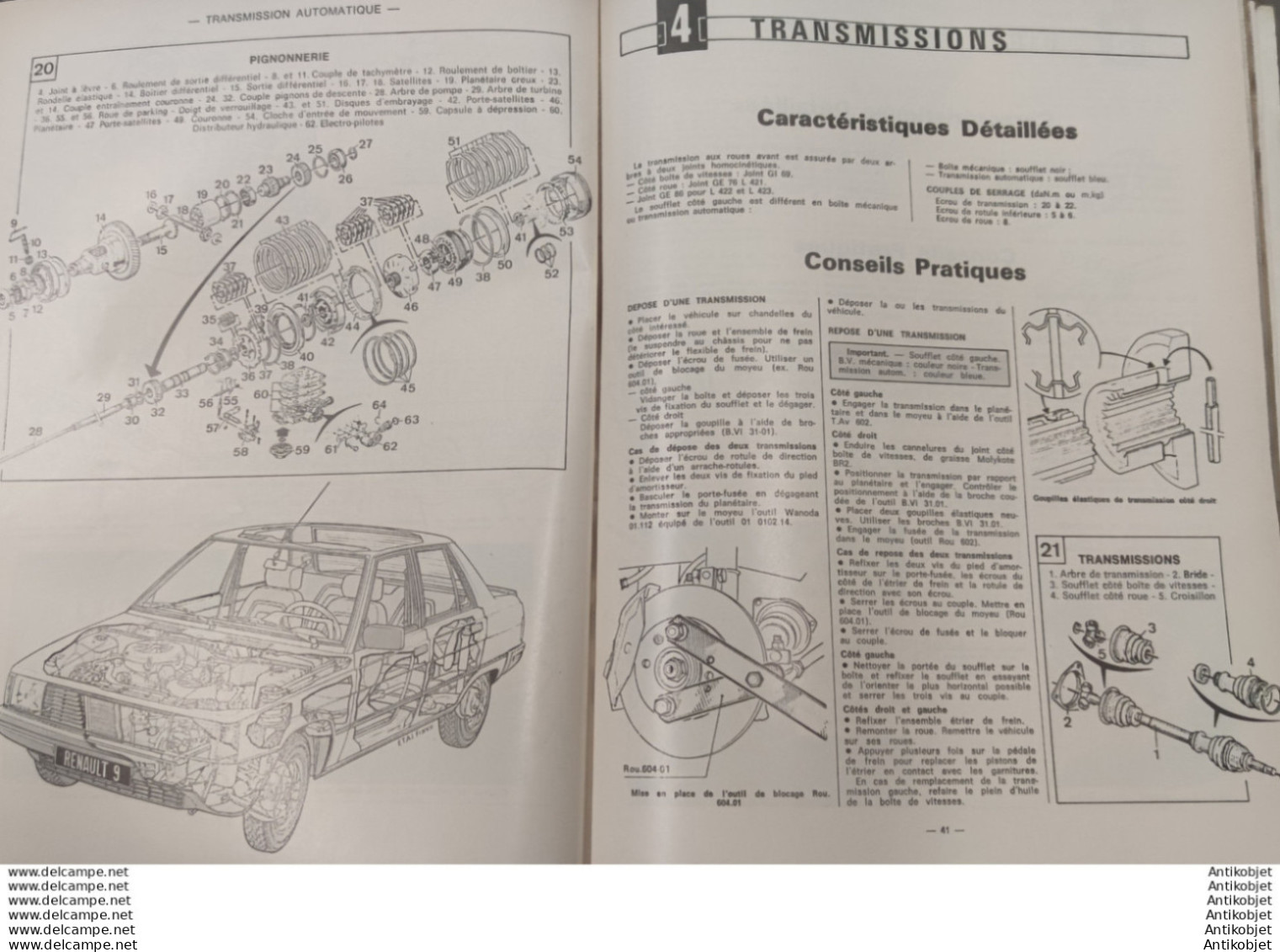 Revue Technique Automobile Citroen Visa II Renault 9   N°423 - Auto/Moto