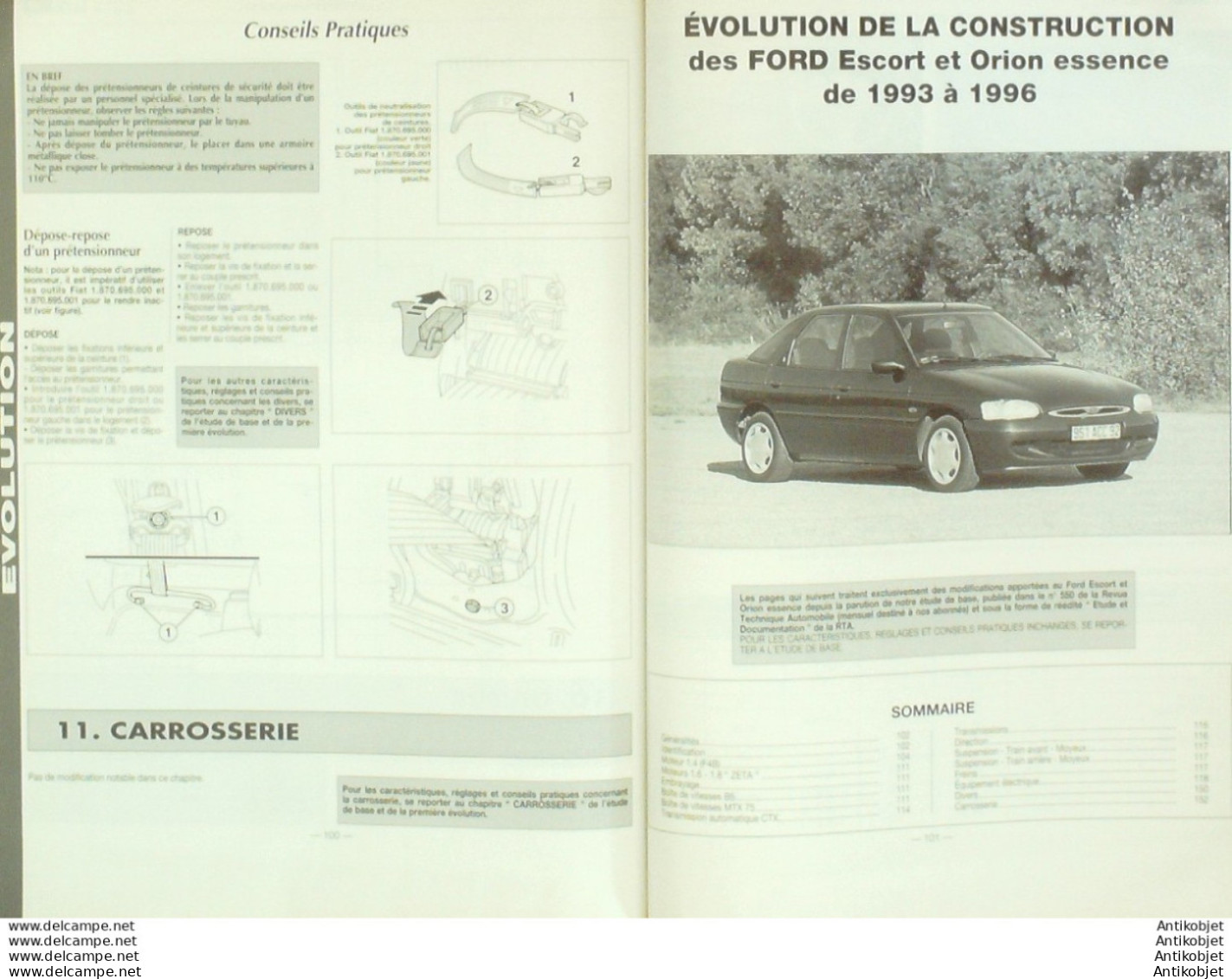 Revue Technique Automobile Citroen Xsara D Ford Escort Orion Fiat Punto   N°641 - Auto/Motor