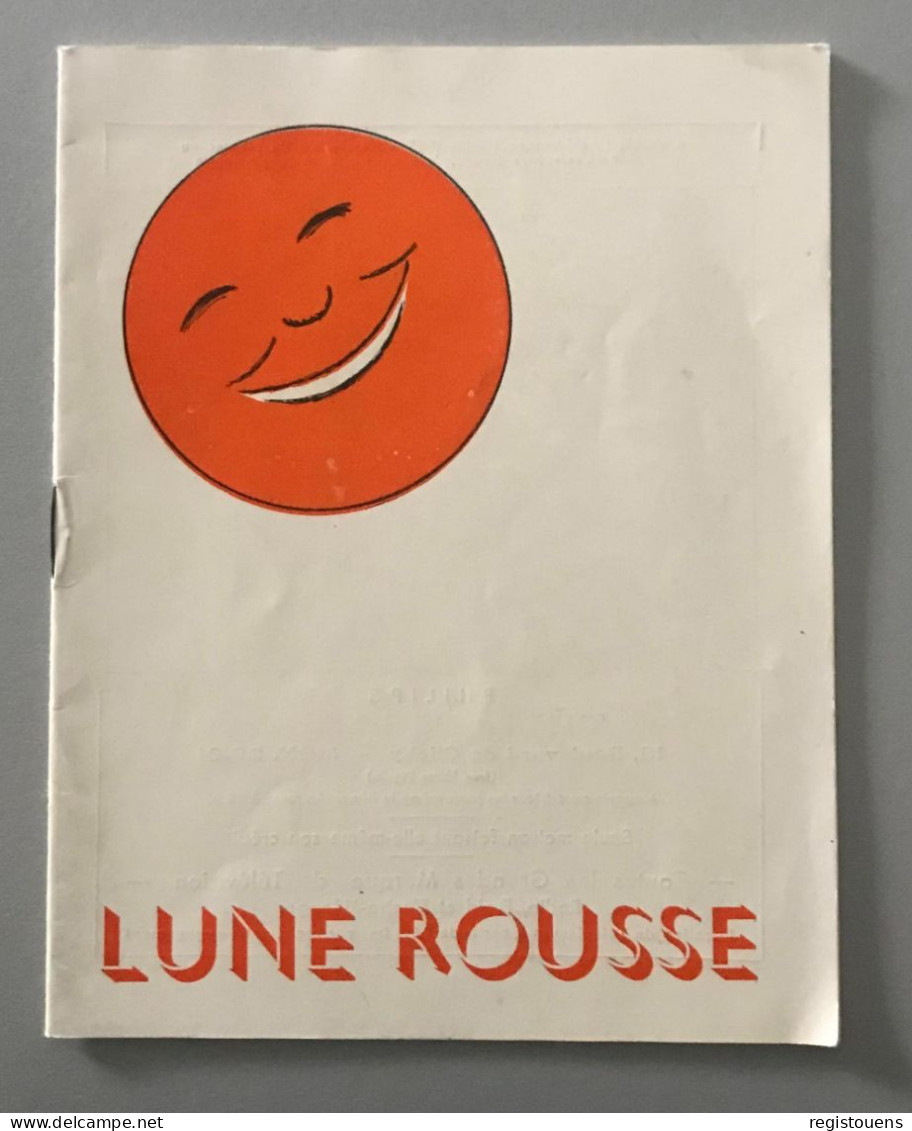 Programme Théâtre / La LUNE ROUSSE - Other & Unclassified