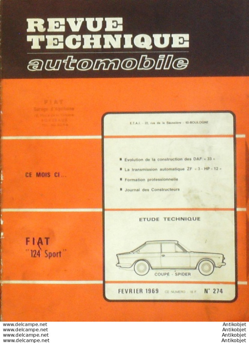 Revue Technique Automobile Fiat 124 Sport   N°274 - Auto/Moto