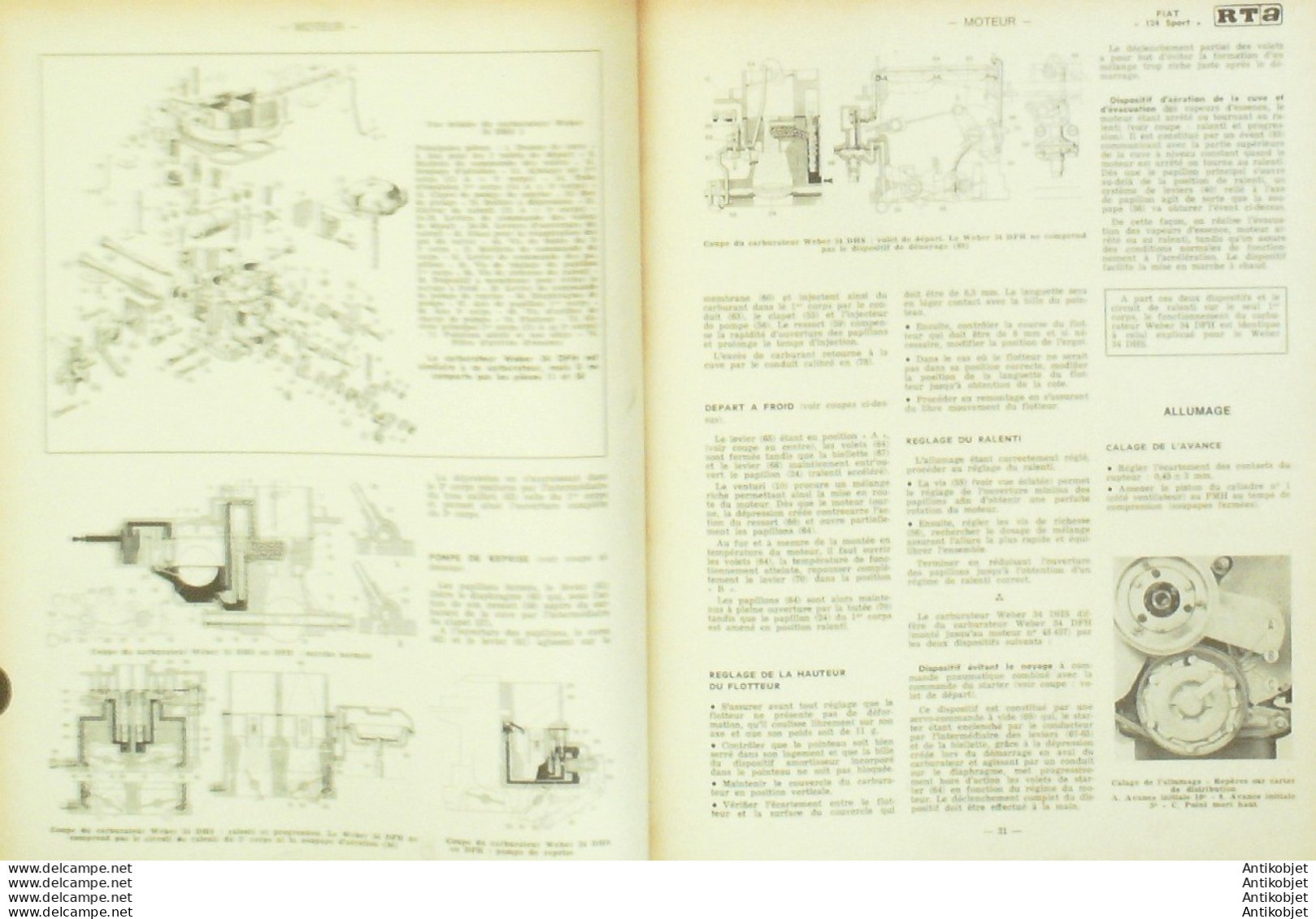 Revue Technique Automobile Fiat 124 Sport   N°274 - Auto/Moto