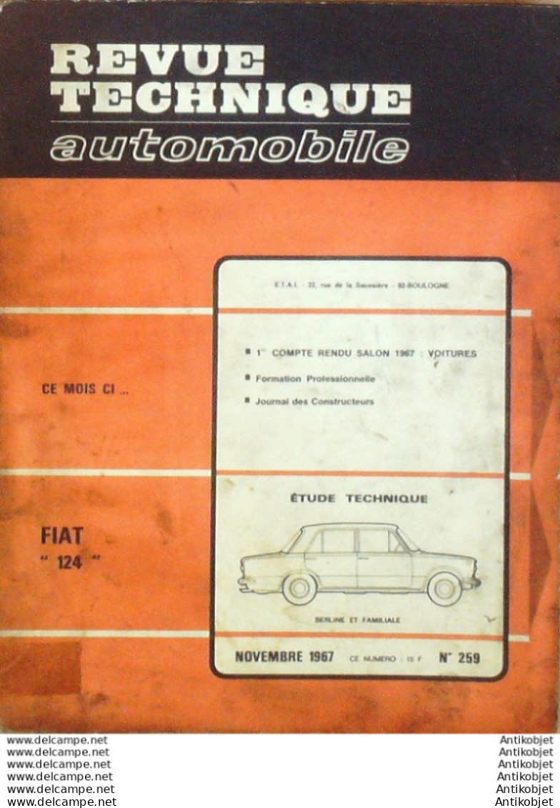 Revue Technique Automobile Fiat 124   N°259 - Auto/Moto