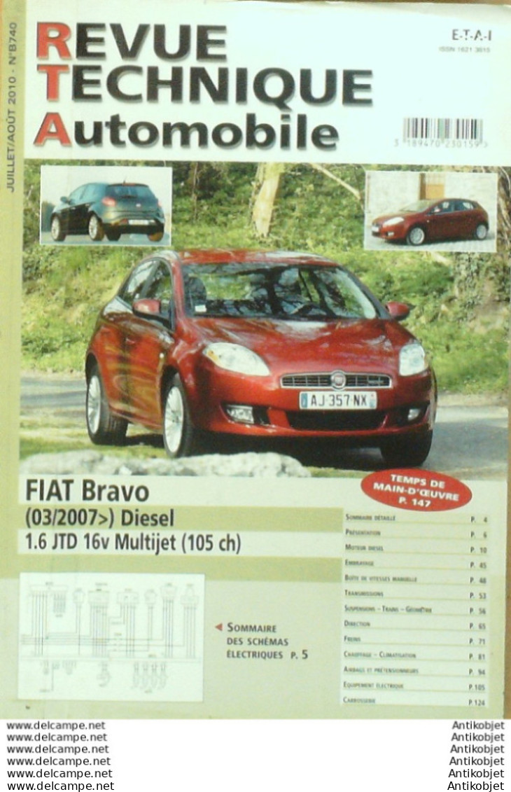 Revue Technique Automobile Fiat Bravo 03/2007   N°B740 - Auto/Moto