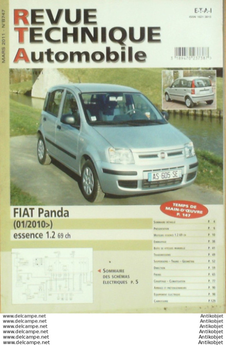 Revue Technique Automobile Fiat Panda  01/2010   N°B747 - Auto/Moto
