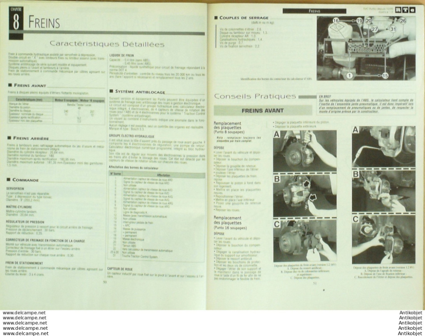 Revue Technique Automobile Fiat Punto 10/1999 étude Tech.Automobile N°638 - Auto/Motorrad