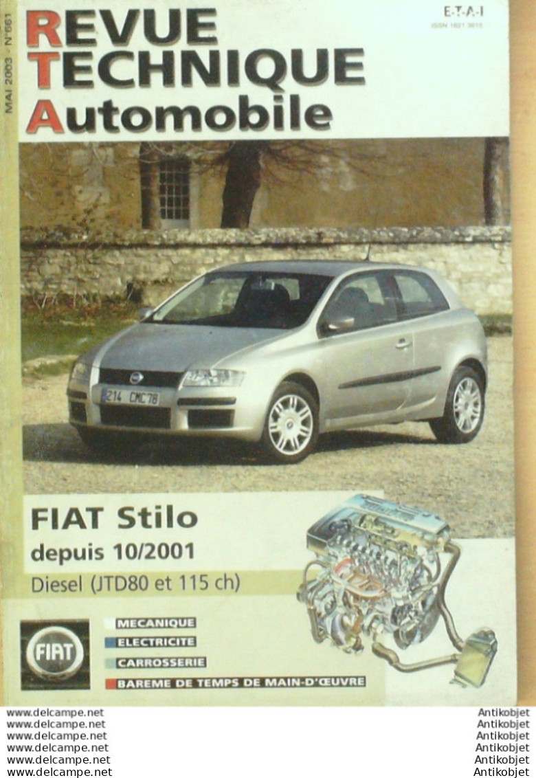 Revue Technique Automobile Fiat Stilo 10/2001   N°661 - Auto/Motor