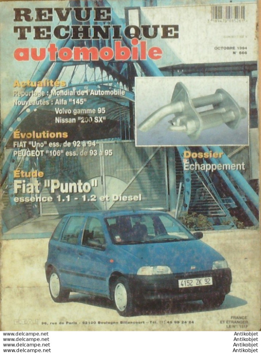 Revue Technique Automobile Fiat Punto E & Uno Peugeot 106 Alfa Roméo 145   N°566 - Auto/Motor