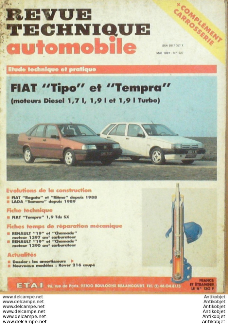 Revue Technique Automobile Fiat Tipo & Tempra Lada Renault 19   N°527 - Auto/Motor