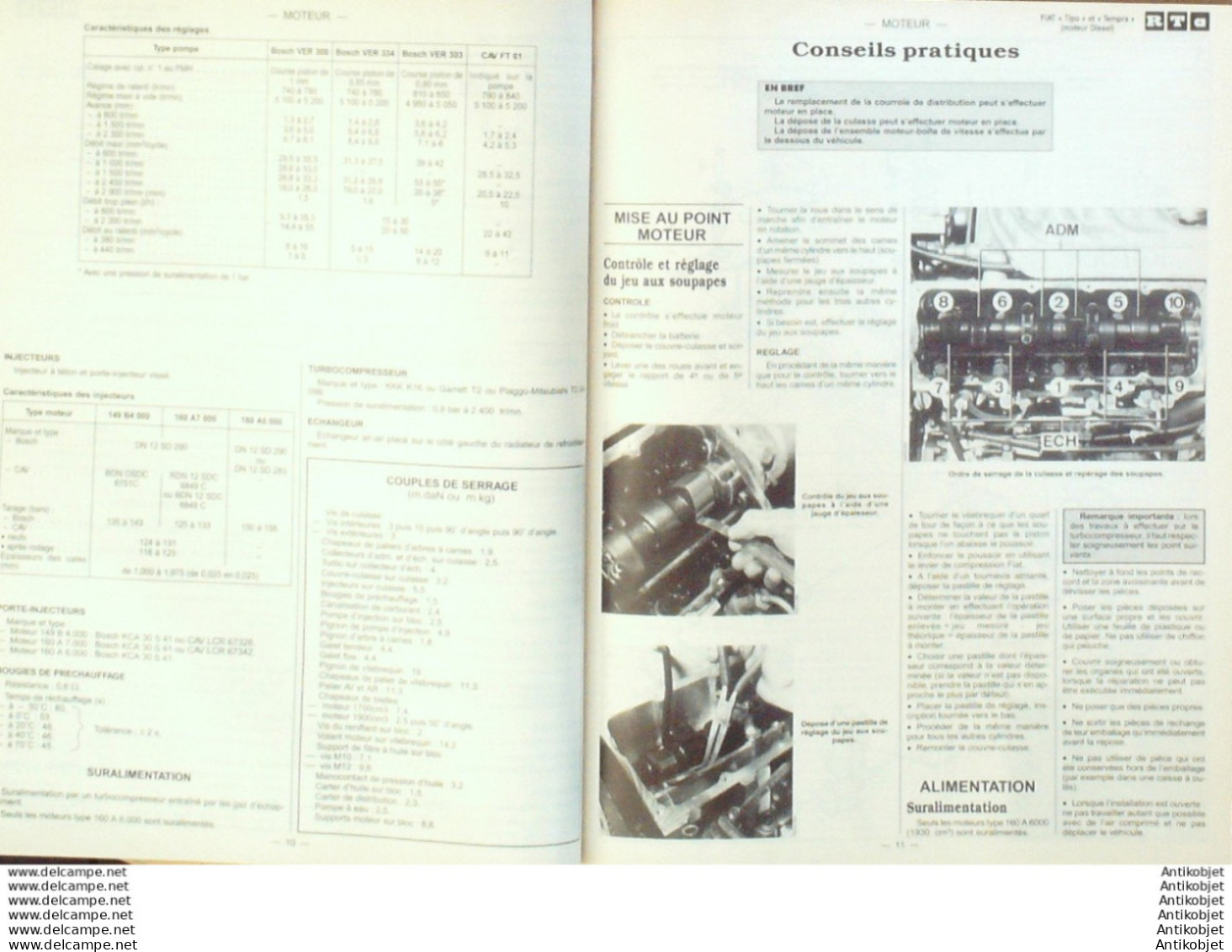 Revue Technique Automobile Fiat Tipo & Tempra Lada Renault 19   N°527 - Auto/Motor