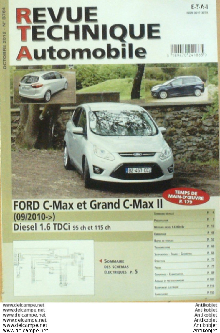 Revue Technique Automobile Ford C-Max II D 09/2010   N°B764 - Auto/Motor