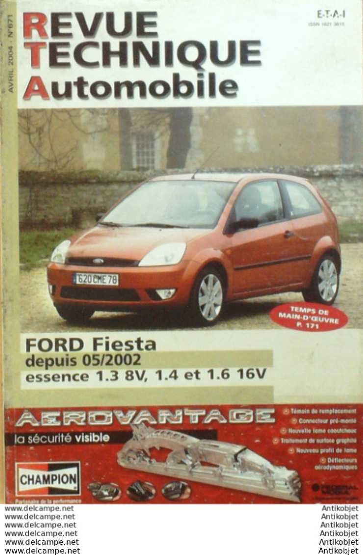 Revue Technique Automobile Ford Fiesta 05/2002   N°671 - Auto/Moto