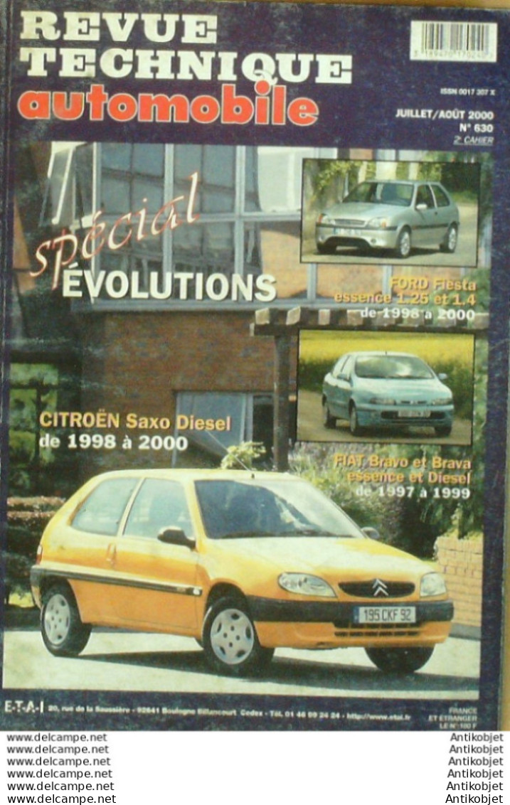 Revue Technique Automobile Ford Fiesta Citroen Saxo Fiat Bravo & Brava   N°630 - Auto/Motorrad