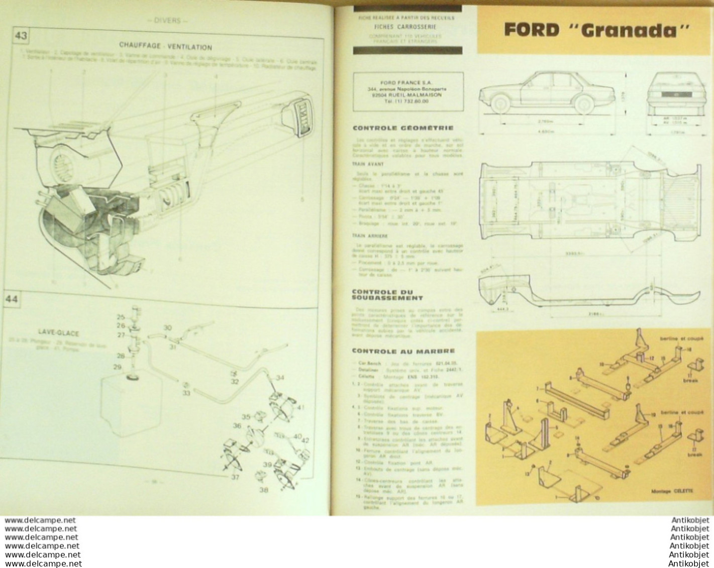 Revue Technique Automobile Ford Granada Diesel Renault 20 & 30   N°444 - Auto/Motorrad