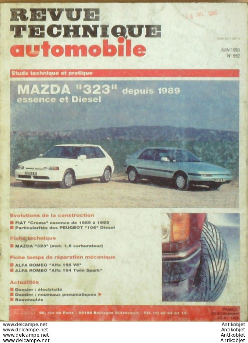 Revue Technique Automobile Mazda 323 1989 E Fiat Croma Alfa Roméo 155   N°552 - Auto/Moto