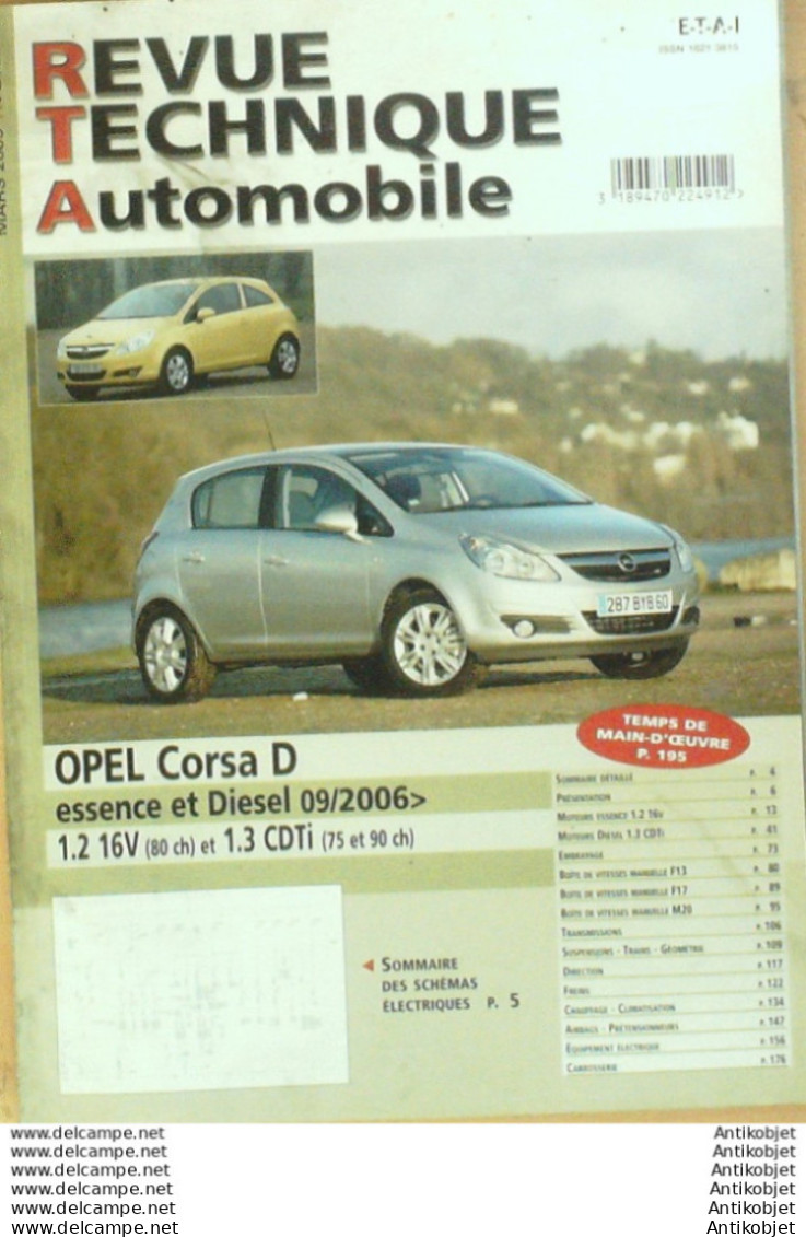 Revue Technique Automobile Opel Corsa D 09/2006   N°725 - Auto/Moto