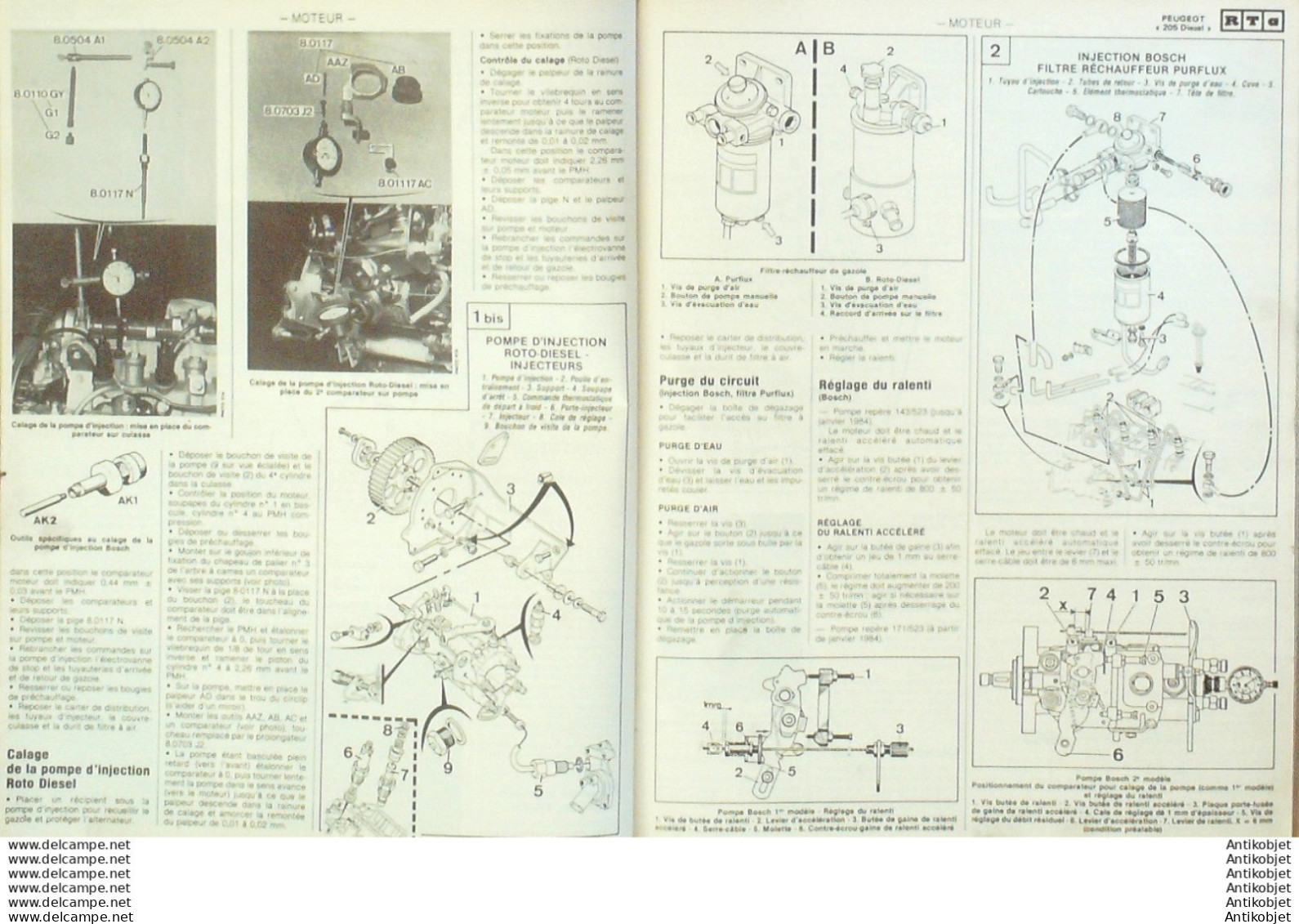 Revue Technique Automobile Peugeot 205 Talbot Solara & 1510   N°456 - Auto/Motorrad