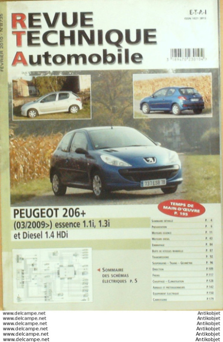 Revue Technique Automobile Peugeot 206 03/2009   N°B735 - Auto/Motor