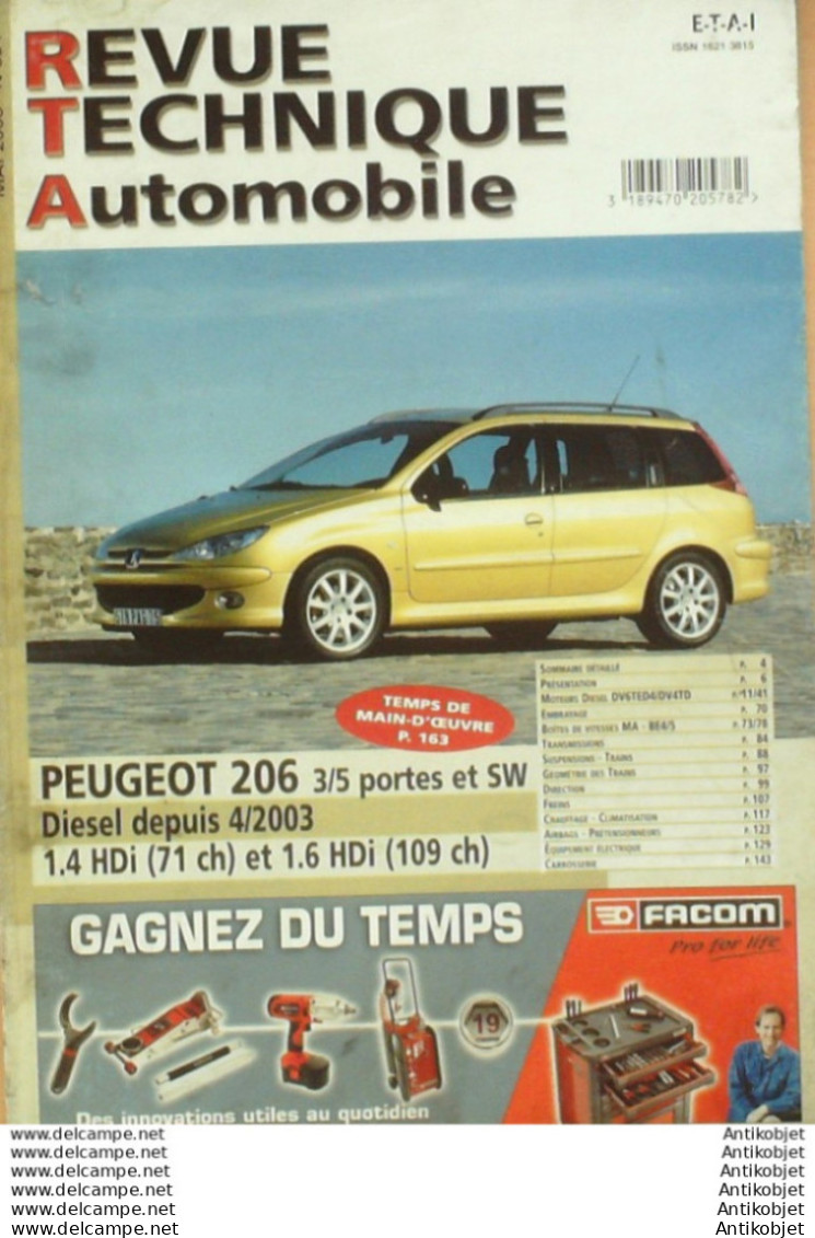 Revue Technique Automobile Peugeot 206 04/2003   N°694 - Auto/Motor