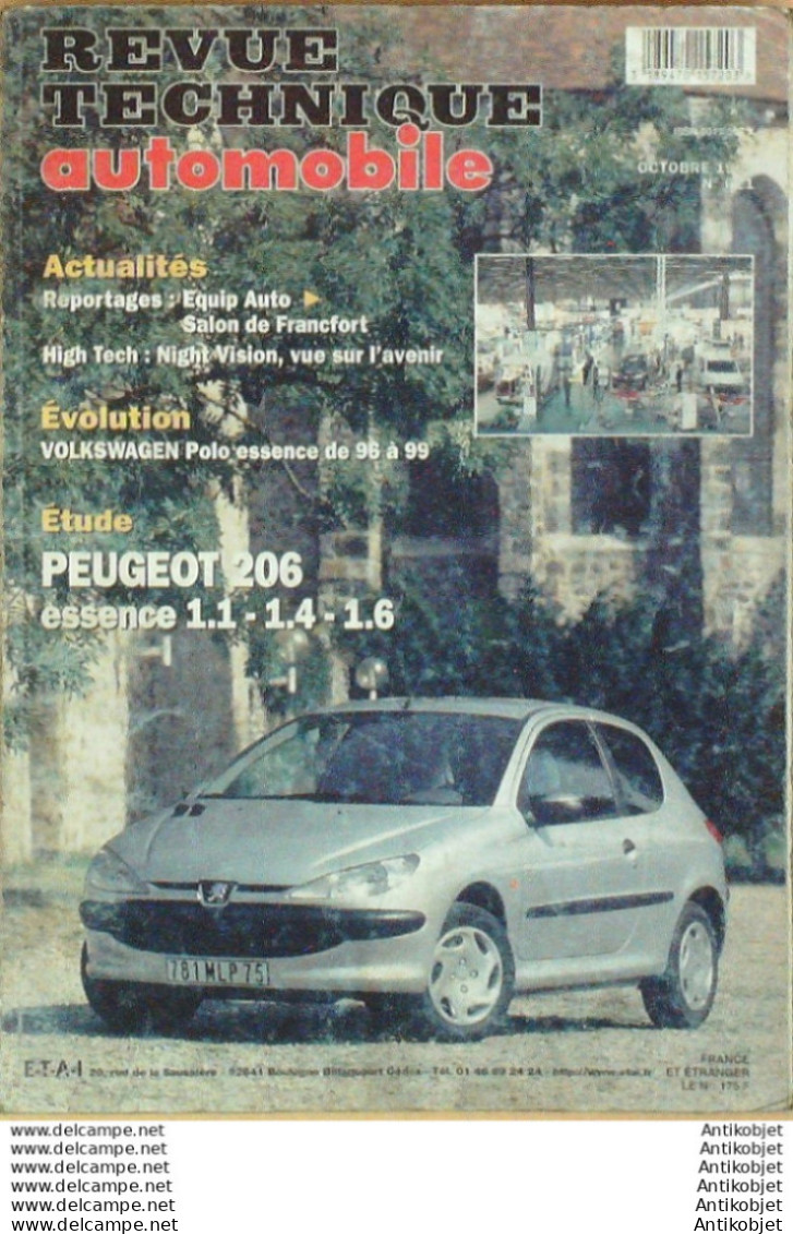 Revue Technique Automobile Peugeot 206 Volkswagen Polo 1996/1999   N°621 - Auto/Motorrad