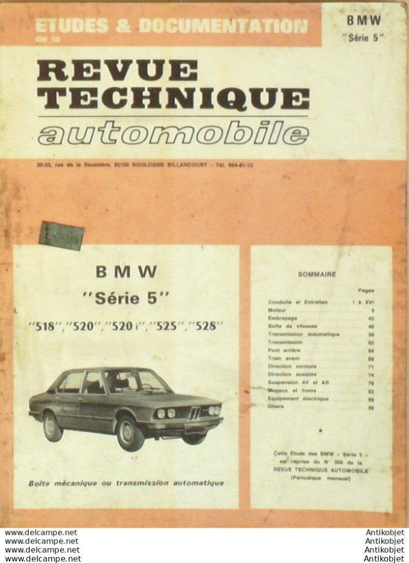Revue Technique Automobile Peugeot 304 & 204 1974/1976 Bmw Séries 5   N°356 - Auto/Motorrad