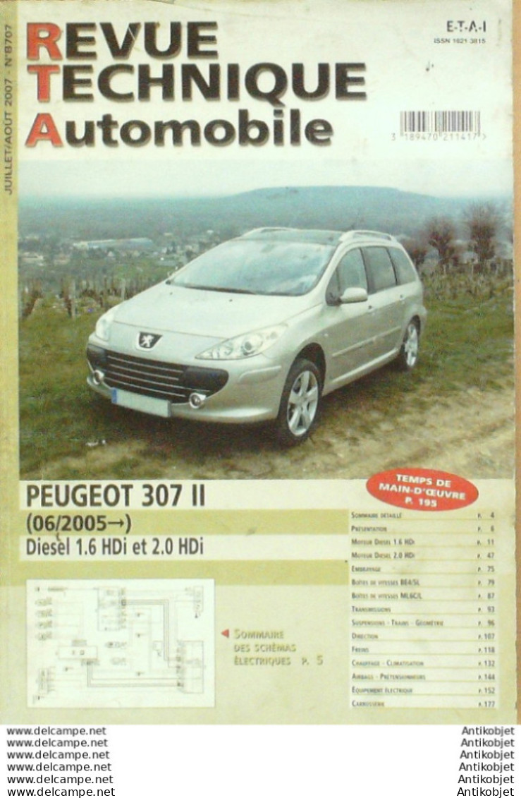 Revue Technique Automobile Peugeot 307 II 06/2005   N°707 - Auto/Moto